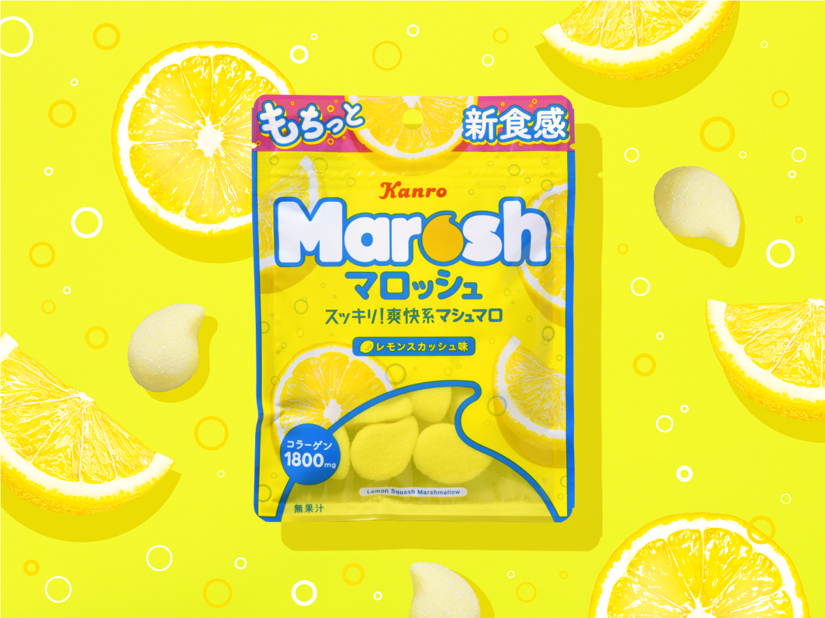 マロッシュ グレープソーダ味／<br>レモンスカッシュ味 パッケージデザイン パッケージデザイン 