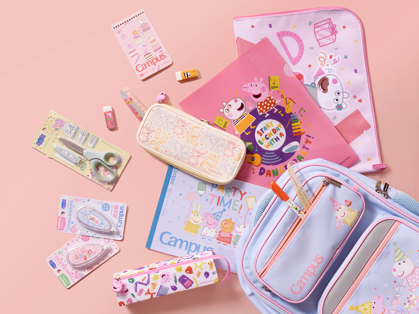 KOKUYO×PeppaPigコラボ文具シリーズプロダクトデザイン パッケージデザイン 