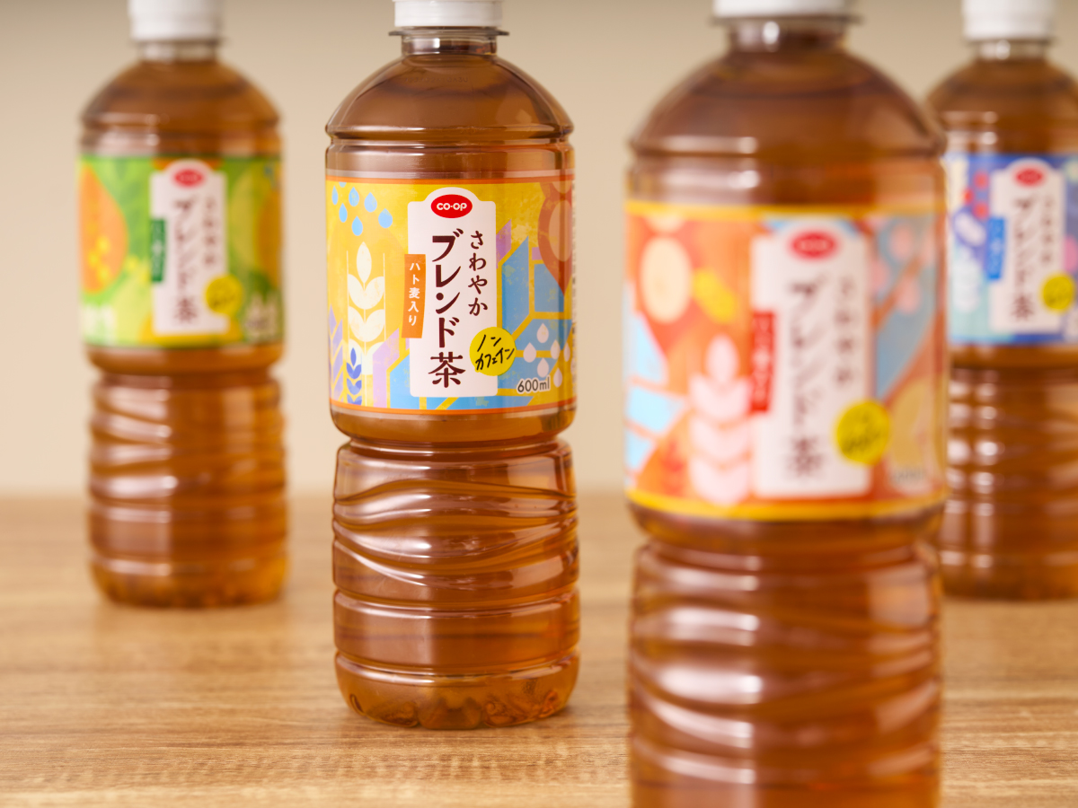 CO・OPハト麦入りさわやかブレンド茶ノンカフェインパッケージデザイン パッケージデザイン 